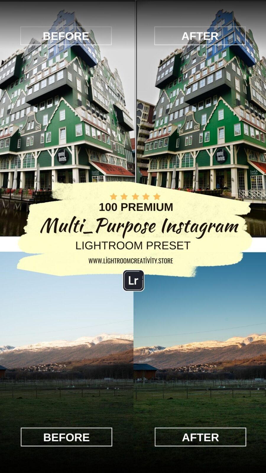 100 Premium Multi-Purpose Instagram Lightroom Presets Collection