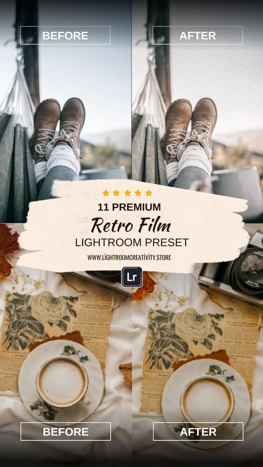 11 Premium Retro Film Lightroom Presets Collection